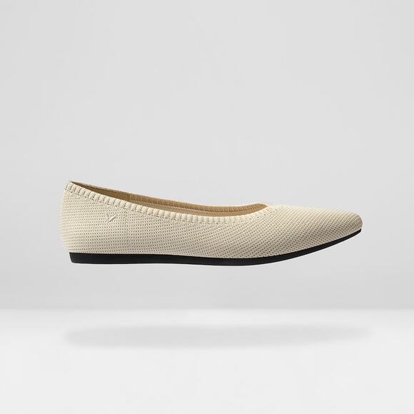 Vivaia Pointed Toe Ballet Flats Size 38 Natural Peach - Picture 4 of 14